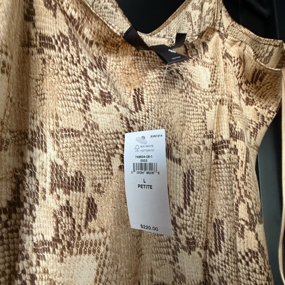 Banana Republic Gold Slip 100% silk Dress size Large Petite - Picture 4 of 5